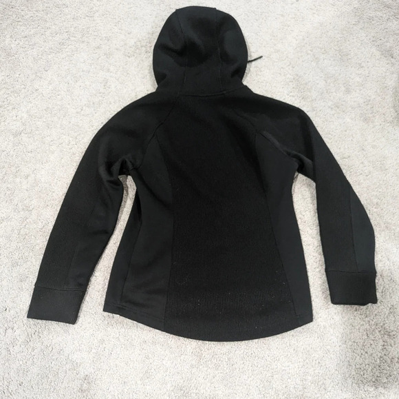 Swiss Tech Waffle Knit Tech Fleece Pockets Black Full Zipper Hooded Jacket S - Picture 8 of 9